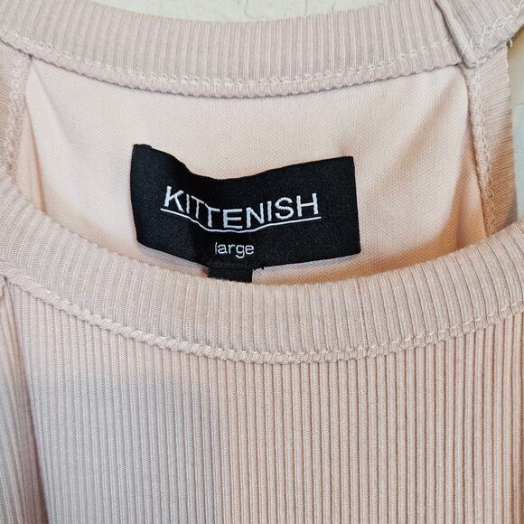 Kittenish Sleeveless Mini Dress Beige Women's Large Casual Night Out Neutral - Picture 7 of 9